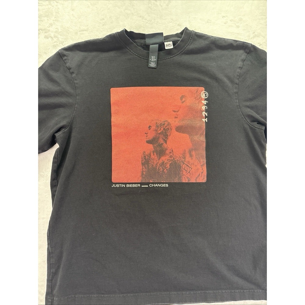 Changes T-Shirt Mens Med Black Cotton Justin Bieber Changes Album Promo Graphic